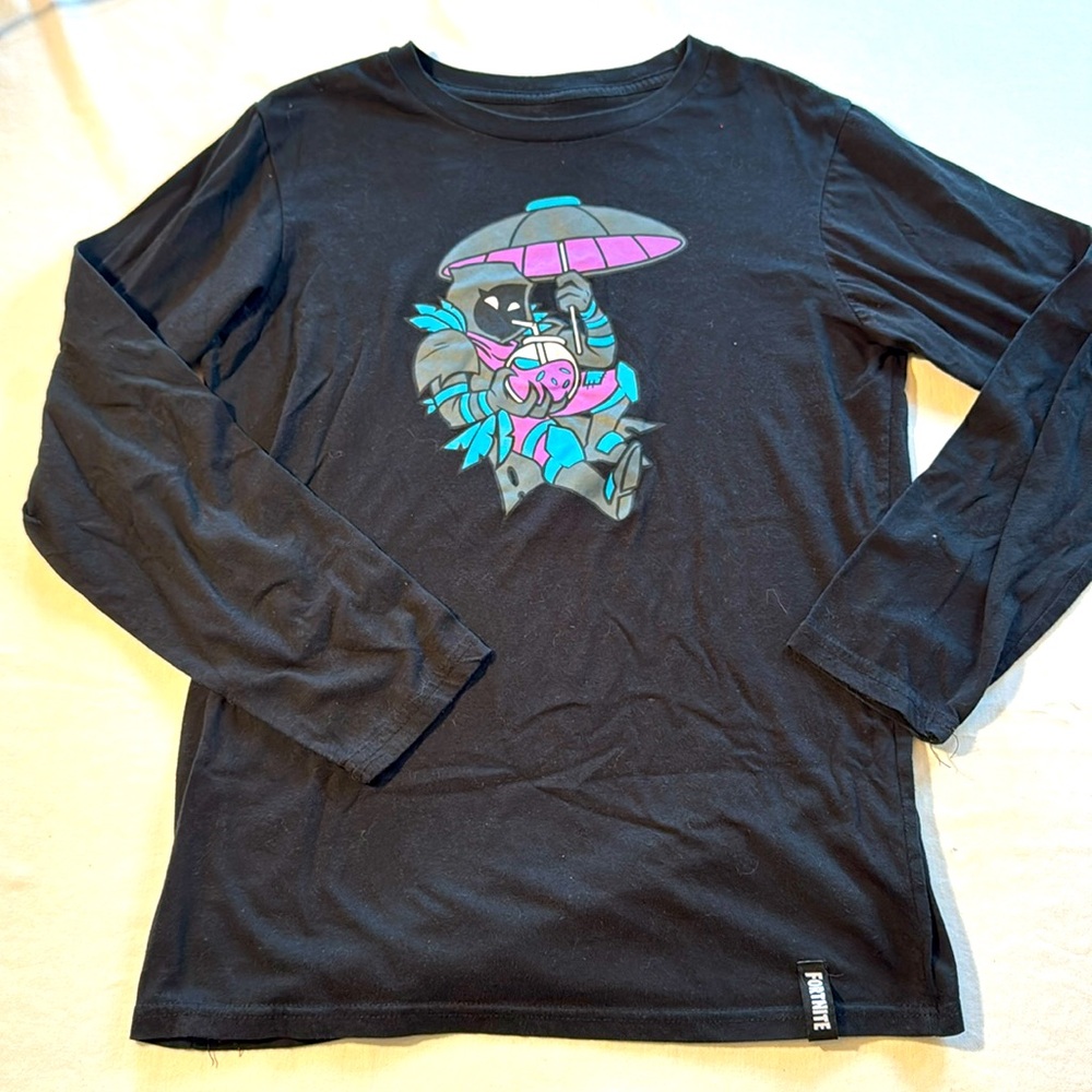 Fortnite Long Sleeve Black T-Shirt